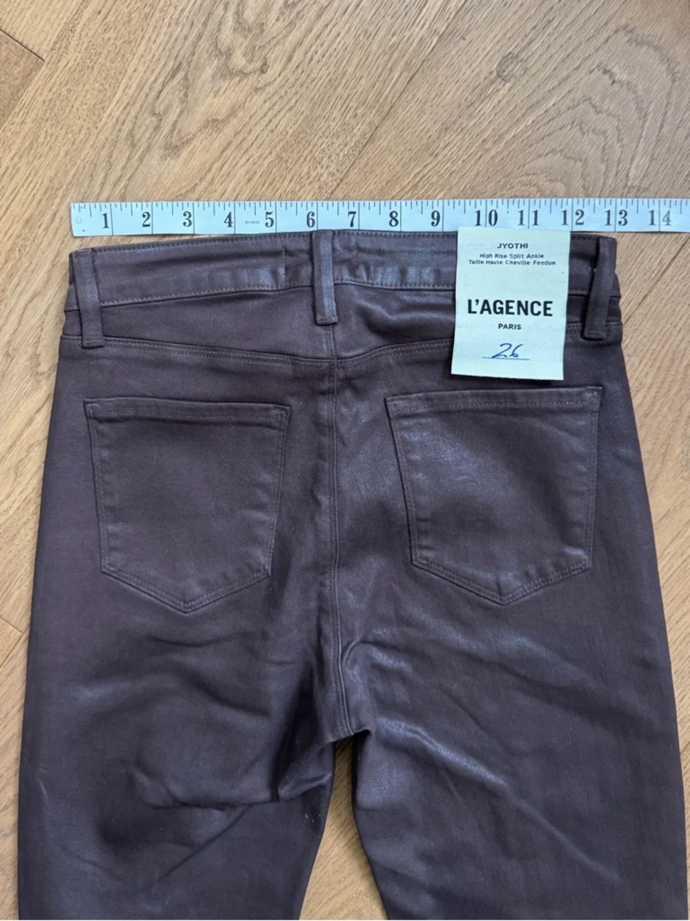 L’Agence Jyothi Coated High-Rise Skinny Jeans - Size 26 - NWT - Cocoa Coated - Picture 5 of 13
